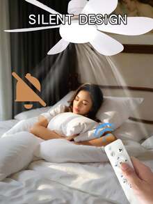 6-Blade LED Ceiling Fan With Light And Remote Control, E27 Base, 40W Dimmable LED Ceiling Fan Suitable For Bedroom And Living Room, 3 Wind Speeds, Timer, Night Light Function