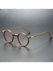 2025新款复古时尚男士眼镜框，圆形朋克金属电脑眼镜，透明镜片，高品质品牌设计，适合日常佩戴 - 無色 - 查看 8