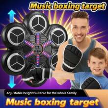 Music Boxing Machine - Interactive Punching Trainer With Boxing Gloves, Large-Sized Wall-Mounted Electronic Boxing Target For Kids, Wireless Punching Pad With LED Lights, Fun Training Equipment For Kids, Ideal Gift For Halloween, Easter And Birthdays