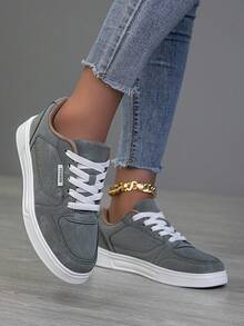 女士休闲鞋,女士运动鞋,时尚小白鞋,街头女鞋,轻便滑板鞋,女士低帮鞋 - 軍綠色 - 查看 4