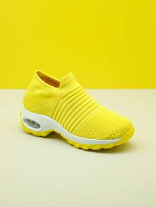 Damskie różowe, codzienne, amortyzowane, amortyzujące, wsuwane trampki dzianinowe, do tańca