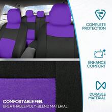 PolyPro Car Covers Full Set In Gray On Black, Front And Rear Split Covers, Easy To Install Car Seats Cover Set And Accessories Auto Trucks Van SUV - Gray - Purple - View 5
