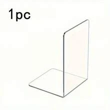1/2/4/8pcs Acrylic Bookends, Transparent Bookends, Transparent Bookend Organizers, Book Stand Decor, Heavy Duty For Books, CDs, Files, Video Games - Multicolor - View 4