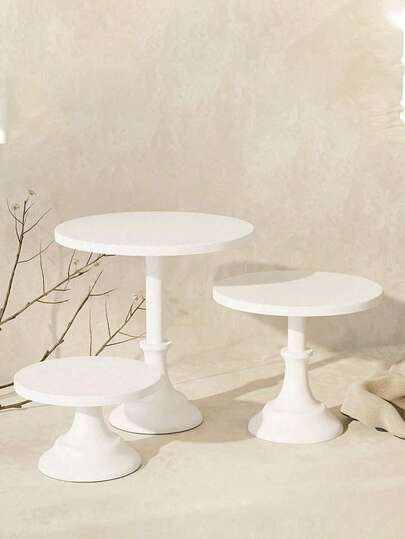 1 Juego de Soporte de Pastel de Metal - 8/10/12 Pulgadas Blanco Estante de Exhibición de Postres, Adecuado para Decoración de Bodas y Fiestas de Cumpleaños, Suministros para Decoración de Pasteles, Decoración de Mesa de Postres, Bandeja de Pasteles, Estante de Pastelería, Soporte de Exhibición de Postres de Hierro Blanco Alto, Se Puede Usar para Bufé y Descanso del Té, Decoración de Mesa de Boda