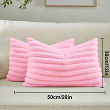 1pc Solid Color Cushion Cover, Multi-Color Options, Warm And Comfortable, Plush Surface, Zipper Closure, Insert Not Included, Fits 12x20/16x16/18x18 Inch, Machine Washable, Autumn Decor, Room Decor, Back To School, School Supplies - Multicolor - View 19