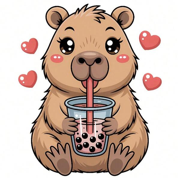 1/2/4 piezas Pegatinas de transferencia de calor con diseño de Capibara de dibujos animados - Capibara de boba tea con corazón, pegatinas de transferencia de calor lavables adecuadas para camisetas, vaqueros, sudaderas, mochilas y almohadas - Parches de animales Kawaii para manualidades de tela