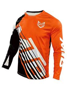 DONUTFOX 2025 健身越野摩托车长袖衬衫男士速降骑行服越野自行车比赛T恤速干骑行耐力赛Polera山地车服 - 紫色 - 查看 2