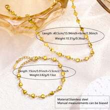 1 Set Minimalist Romantic Heart Design Stainless Steel Women's Jewelry Set, Smooth Bubble Heart Necklace & Bracelet Set, Couple Jewelry, Suitable For Daily Wear, Wedding, Formal Occasions, Jewelry Gift Set