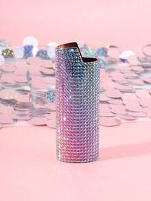 [1pc Zinc Alloy Lighter Case] 1pc Sparkling Artificial Diamond Decoration Zinc Alloy Lighter Case&Lighter Sleeve For Model BIC-J6. - Multicolor - View 14