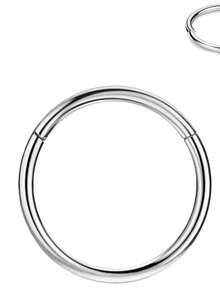 1件 G23 钛金属铰链式鼻环，钛金属鼻环 20G 16G 14G，直径 5mm 至 12mm，适用于耳软骨、耳廓、耳屏、耳廓内侧、耳廓内侧穿孔，铰链式鼻中隔环，身体穿刺饰品 - Titanium Hinged - 查看 6