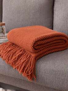 A Solid Color Particle Knitted Blanket, Nordic Style Acrylic Rectangular Office Nap Sofa Blanket Air Conditioning Blanket Knitted Small Blanket Shawl Cover Blanket Blanket Bed End Blanket - Corn Caramel - View 6