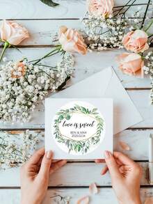 1-120 piezas Pegatinas de boda personalizadas, etiquetas de recuerdo personalizadas, pegatinas de agradecimiento, pegatinas de recuerdo redondas para regalo de pareja de aniversario, pegatinas holográficas - Multicolor - Ver 9