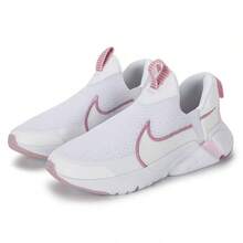 Nike Nike Outdoor Commute & Campus Slip-On Comfortable Durable Women's Running Shoes, GO FLYEASE Easy On/Off No-Tie Slouchy Shoes, Soft Sole Non-Slip Lightweight Casual Shoes, White & Pink Fresh Color Suitable For Campus To Workplace, DV8999-100