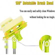 Window Cleaner 2-In-1 Telescopic Window Squeegee Set With Long Extension Pole, 0.6-1.4M Long Window Cleaning Tools High-Rise Window Cleaner Telescoping Pole Washer Head Sponge Rotating Head - Default - View 5