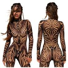 LADYINGBAY Christmas Clothing, Christmas Gifts Mesh Festival Party Costume, Burning Man Clothing, Rave Bodysuit Woman, Sexy Mesh Costume Woman, Rave Outfit Woman, Festival Costume Women - 黑與白 - 查看 1