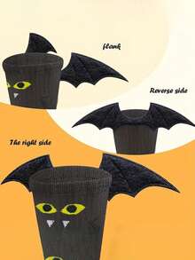 2/1 双万圣节和新年礼物袜，卡通动画袜子，适合男孩和女孩，万圣节中筒袜，带磁性牵手，天使翅膀袜子，适合作为礼物 - 彩色 - 查看 5