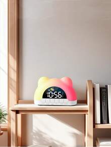 NieNie USB Powered Music Digital Alarm Clock With 11 Colors RGB Mood Light 2 Alarm Night Mode 5 Levels Brightness Adjustment Snooze Table Clock 12/24H 4 Levels Adjustable Volume USB Output Wake-Up Sleep Reminder Security Mode LED Clock Home Decor Room Decor