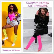 Long Leg Warmers Women 24 Inch Over Knee Knit Ribbed Leg Warmer Stirrup Yoga 80s Party Dance Ballet Supply - Multi Colors - View 6