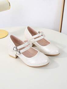 2025 Versatile High Heels For Teenagers, Vacation & Party, Casual Fashion Campus Student Shoes, Ballet Princess Pumps - White - View 13