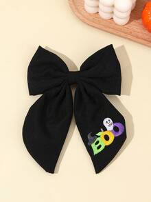 1pc Halloween Hair Bows For Women Girls Bat Pumpkin Ghost Boo Embroidered Bow Alligator Clips Orange Black Purple Embroider Fabric Bow Hair Clips Cute Funny Bow Barrettes Halloween Cosplay Dress Up Party Bow Hairpins Women Hair Accessories, Claw Clips, Hair Claws, Hair Slide, Hair Barrettes