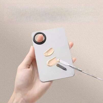 1 件专用不锈钢化妆调色板，彩条套装，美容化妆套装，男女通用的色彩工具，非常适合日常化妆，适用于指甲油、粉底液、口红、艺术颜料等的调色