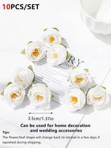 Bộ 10/30 bông hoa hồng nhân tạo và nụ hoa, thích hợp để trang trí bánh kem, làm vòng hoa, trang trí tiệc sinh nhật, hoa cài áo cô dâu, cắm hoa, trang trí nhà cửa, trang trí sân vườn, quà tặng ngày Valentine, trang trí năm mới. - trắng - Xem 2