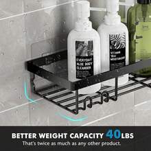 Adhesive Shower Caddy, 5 Pack Rustproof Stainless Steel Bath Organizers With Large Capacity, No Drilling Shelves For Bathroom Storage & Home Decor - 墨綠色 - 查看 3