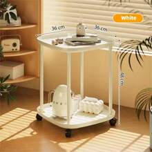 1 件北欧现代简约可移动沙发边桌，多功能储物咖啡桌，适用于卧室、客厅