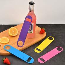 Płaski otwieracz do butelek ze stali nierdzewnej, trwały materiał ze stali nierdzewnej, odporny na odkształcenia, łatwo otwiera piwo, napoje gazowane i inne napoje butelkowane; kreatywny płaski kształt, smukły i łatwy do przechowywania, odpowiedni do kuchni, spotkań domowych i nie tylko; niezbędne narzędzie do picia i serwowania napojów na imprezy, idealne również na imprezy Halloween i Boże Narodzenie. - Różowy - Zobacz 5