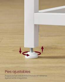 VASAGLE Escritorio, Mesa Oficina y Estación Trabajo, 60 x 120 x 76, Estilo Moderno, Estructura Metal, Marrón Rústico y Negro MLWD039B01 - Blanco Arce + Blanco Nube. - Ver 8