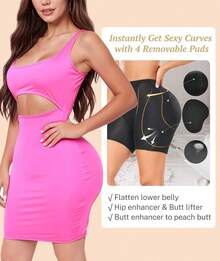 Women's Hip Padded Shapewear Booty Lifter Control Panty - Black - View 7