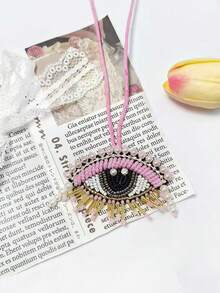 手工串珠包饰眼形包包吊坠手工串珠包包配件 Y2K - 彩色 - 查看 13