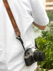Personalized Vintage Camera Strap - Custom Name/Initials Engraved Golden Monogram, Quick-Release PU Leather Strap For DSLR/SLR/Mirrorless & Film Cameras, Crossbody/Shoulder/Neck Wear - Gift For Photographers, Men & Women (Birthday, Anniversary), Camera Straps For Photographers, Sophisticated Accessory, Handcrafted Look,Vacay Vibe Au - Multicolor - View 2