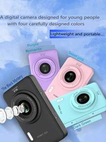 2025 New 1080P FHD Digital Camera With 32GB Card, Compact Small Cheap Cameras, Rechargeable Photography Camera, 48MP Auto Focus Camera, Puzzle Game,Very Suitable For Entry-Level Novice Photography And Video Recording Enthusiasts. Budget-Friendly Holiday Gift (Thanksgiving, Christmas, Halloween) - Màu tím - Xem 9