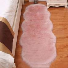1pc Faux Fur Area Rug, Available In Multiple Colors, 180cm Long X 60cm Wide, Non-Slip, Hand/Machine Washable, Wavy Shaped Carpet For Living Room, Bedroom, Bedside, Sofa, Kids Room, Wedding, Christmas, Fireplace, Dining Table, Plush Soft Luxury Home Decor Kitchen Rug