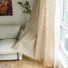 Sutuo Home Florals Boho Farmhouse Curtains, Semi-Blackout Drape Bohemian Window Treatment Cotton Linen Panel With Tassels For Bedroom Living Room, Rod Pocket, 1 Panel 59" W X 84" L - 花卉圖案0359Wx84LPackof1 - 查看 7