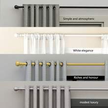 0.748 Inch Spiral Splice Curtain Rod/Roman Rod, Metal Iron Material, Adjustable Segment Count. Length: 31 Inches To 147 Inches, Fits 28 Inch To 144 Inch Windows. Can Be Used As: Blackout Curtain Rod/Sun Shade Rod/Sheer Curtain Rod. Wall-Mounted And Hanging Installation, Sturdy And Durable. Available In White, Black, Gold, Silver. Classic Decorative Finials, Perfect For Bedroom, Kitchen, Living Room, Dining Room, Bathroom, Office, Dorm And Rental Apartment. - Multicolor - View 3