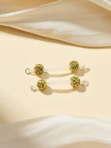 1对可爱塑料假乳环，适合女性日常装饰，多色水钻乳环，可调节无穿孔乳环，假乳环身体饰品 - Fake Nipple Rings - 查看 8