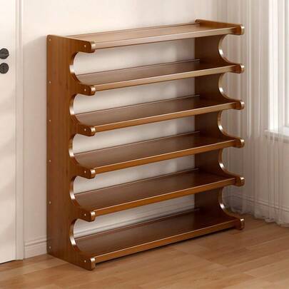 6 - Tier Tall Wooden Shoe Rack Storage Shelf Cabinet: The Ultimate Footwear Stand Organizer For Entryways, Corridors, Living Rooms, And Balconies - SpringCleaning Storage