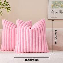 1pc Solid Color Cushion Cover, Multi-Color Options, Warm And Comfortable, Plush Surface, Zipper Closure, Insert Not Included, Fits 12x20/16x16/18x18 Inch, Machine Washable, Autumn Decor, Room Decor, Back To School, School Supplies - Multicolor - View 18