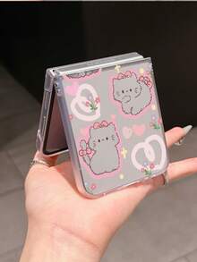 1pc Fashionable And Simple Frosted PC Material Cute Cat Element Folding Phone Case, Can Protect And Prevent Falling: SamsungGalaxy Zflip 3/Zflip 4/Zflip 5/Zflip 6/Zflip 7/OPPO Find N3 Flip/ Razr 50 Ultra/ Razr 60 Ultra/ Razr 60/ Razr 50/XiaomiMIX Flip/Galaxy Z Flip7 FE