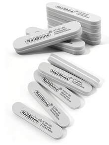 10 件装可水洗迷你海绵指甲锉，100/180 粒度 - 灰色 - 查看 1