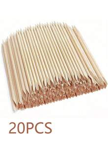 500/300/200/100/50/20 Pcs 114mm/4.49″ Orange Wood Stick For Cuticle Pusher & Nail Cleaning, Suitable For Nail Salons & Diy Nail Art.