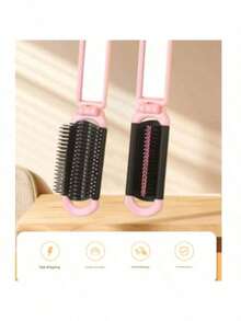 Cute Pink Heart Mini Hair Styling Tool - Portable & Adorable For On - The - Go - Pink - View 4