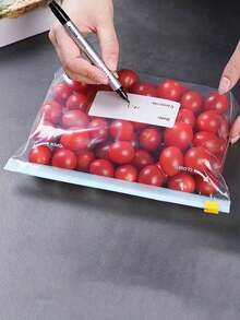 45个可重复密封食品保鲜袋（包含10个大号袋+15个中号袋+20个小号袋），加厚冷冻袋，适用于微波炉加热，蓝色，用于长期保鲜和整理食物，透明PE拉链袋，适用于厨房食物分类收纳、零食储存、果蔬分类，确保食材新鲜，居家必备保鲜袋 - 彩色 - 查看 6