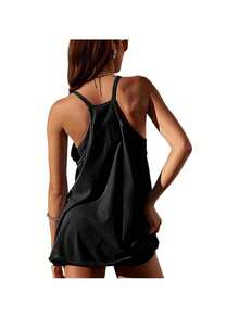 Women's Maternity 2 Piece Outfits Solid Dress Built-In Shorts Pregnancy Loungewear Mama Clothes - 黑色 - 查看 4