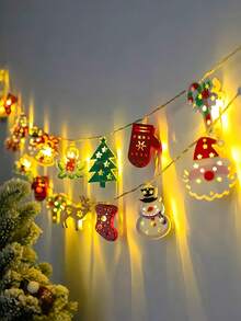 1 peça de luzes de corda de Natal 1 peça de luzes de corda de LED festivas de Natal, design de Papai Noel e boneco de neve, decoração de Natal interna alimentada por bateria, sem bateria incluída, componentes eletrônicos para decoração de Natal, decoração de Natal, decoração de árvore de Natal, decoração de presente de Ação de Graças, casamento, decoração de casa, decoração de outono, decoração de aniversário para presentes, suprimentos para festas, jardim interno externo, decoração de festival de férias, decoração de Halloween, decoração de parede, enfeites de Halloween