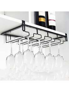 Wine Rack & Wine Glass Rack - Black - View 9