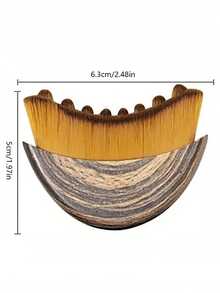 Lymphatic Contour Face Brush,Contour Face Brush For Lymphatic Drainage,Dry Lymphatic Drainage Massager,Ergonomically Designed To Fit The Skin Precisely,Foundation Brush,Concealer Brush,Blush Brush,Contour Brush,Blush Brush,Bronzer Brush,Powder Brush,Foundation Brush,Blush Brush - Brown - View 7