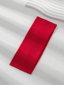 1 件街头服饰弹性针织头带，适合日常瑜伽、户外运动佩戴秋季发饰女式头巾休闲吸汗带秋季发带冬季发带度假装女士优雅围巾 - 紅色 - 查看 8